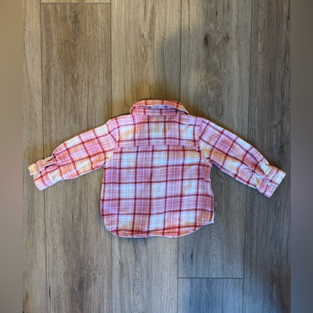 Long-Sleeve Plaid Pocket Shirt for Toddler Girls - 18-24m - Picture 4 of 5